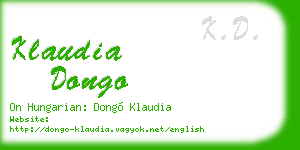 klaudia dongo business card